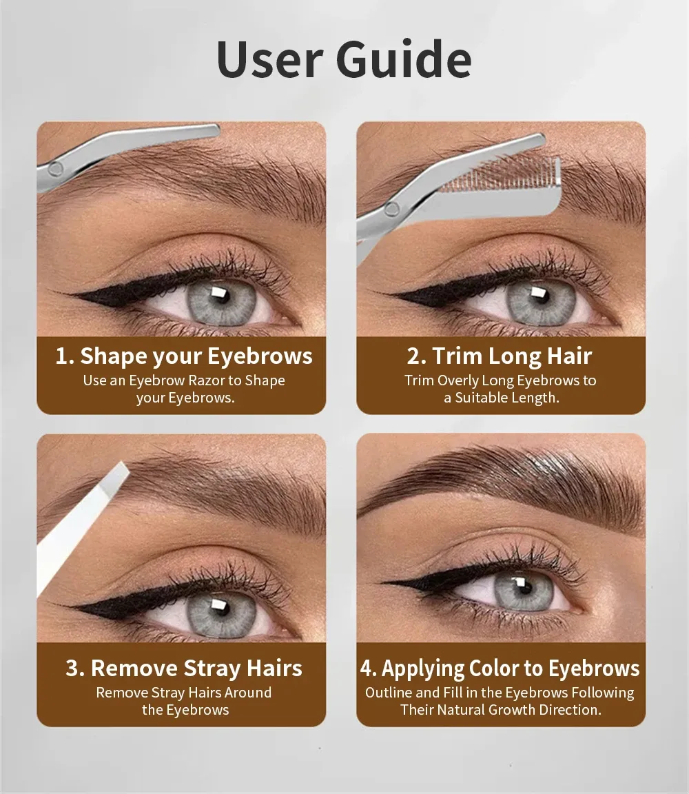 Tondeuse à sourcils et peignes en acier inoxydable
