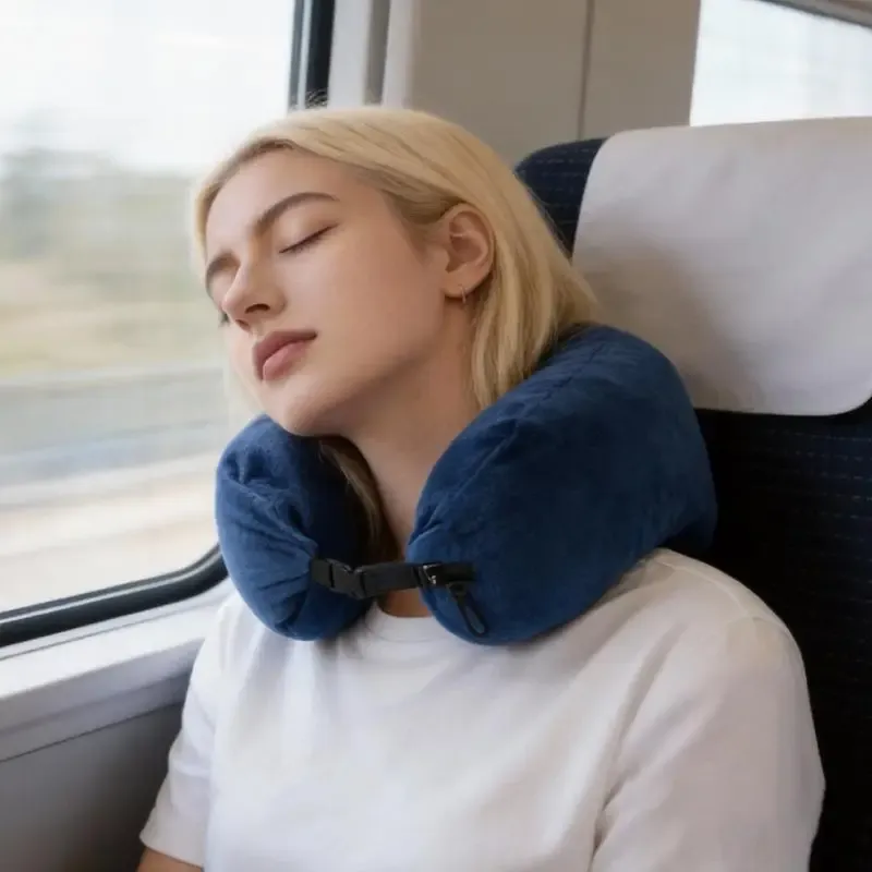 Coussin de voyage en utilisation