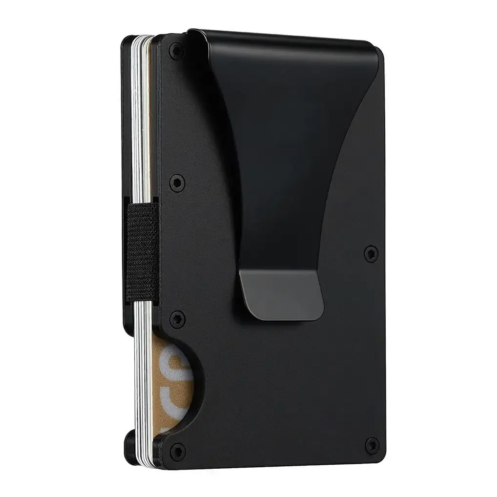 Portefeuille RFID mince pour homme et femme, résistant aux rayures, avec porte-cartes de crédit et pince à billets amovible 8