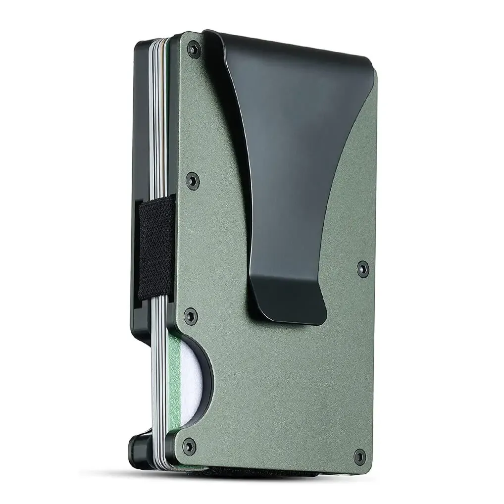Portefeuille RFID mince pour homme et femme, résistant aux rayures, avec porte-cartes de crédit et pince à billets amovible 10
