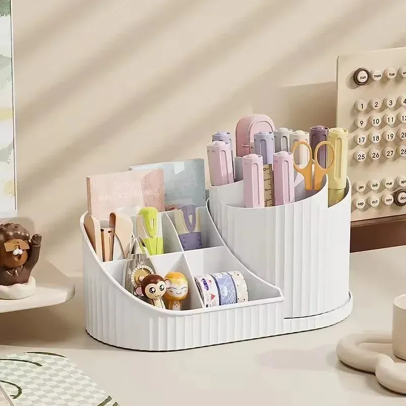 Organisateur de maquillage rotatif à 360 ° avec porte-pinceaux, grand rangement cosmétique pivotant pour soins de la peau, parfums et lotions 4