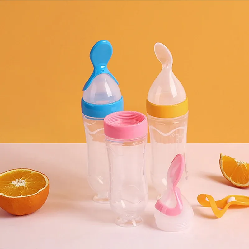 Cuillère à bébé en silicone pour nourrissons, cuillère à riz et céréales, vaisselle utile pour enfants - Image 1