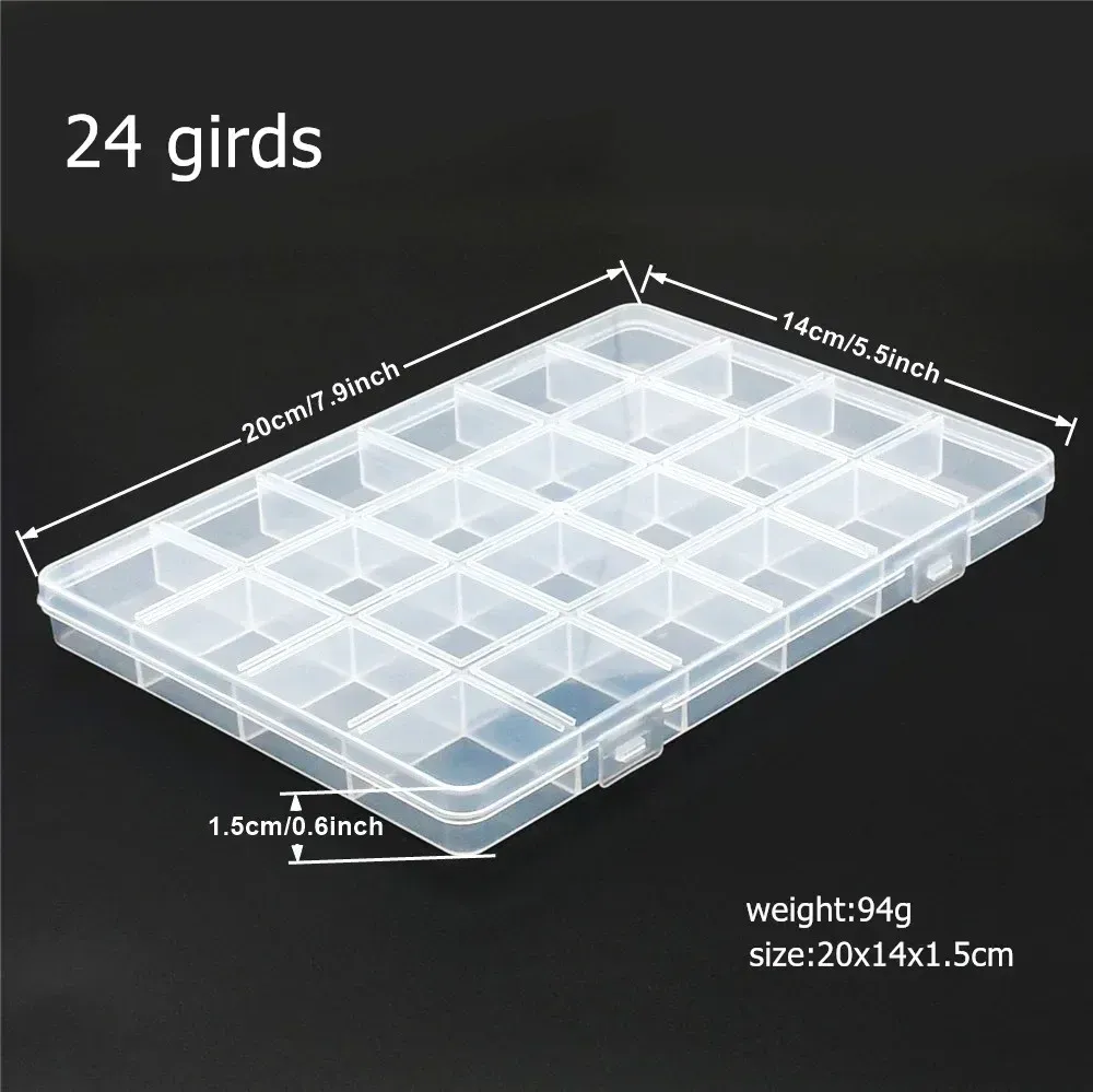 Boîte de rangement en plastique à 6 à 32 compartiments pour perles, bijoux et fournitures artisanales 13