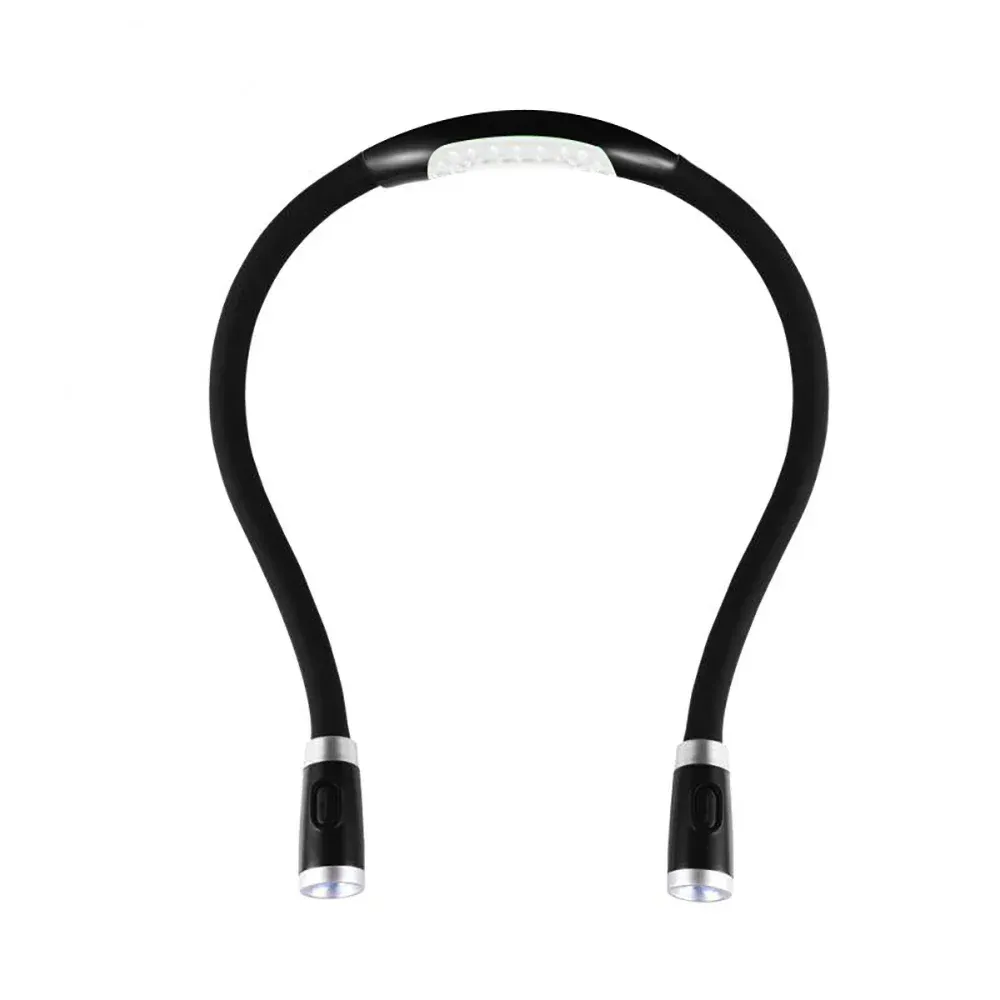 Lampe de lecture LED flexible et mains libres, réglable sur plusieurs angles, avec veilleuse et lampe de poche 7