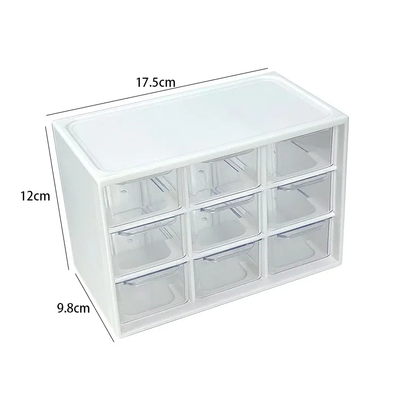 Organisateur de tiroir de bureau multi-grille anti-poussière, boîte de rangement portable pour bijoux et cosmétiques 7