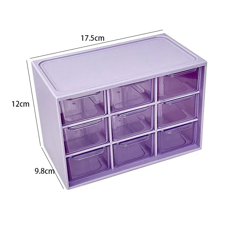 Organisateur de tiroir de bureau multi-grille anti-poussière, boîte de rangement portable pour bijoux et cosmétiques 9