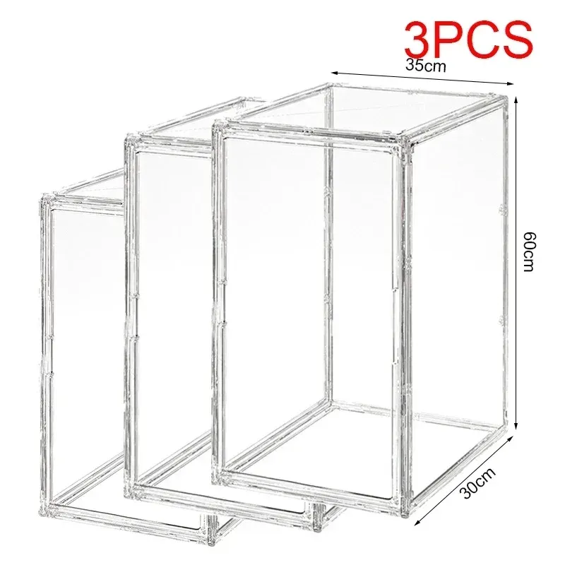 Boîte de rangement transparente anti-poussière pour étagère, CD, livres et magazines 17