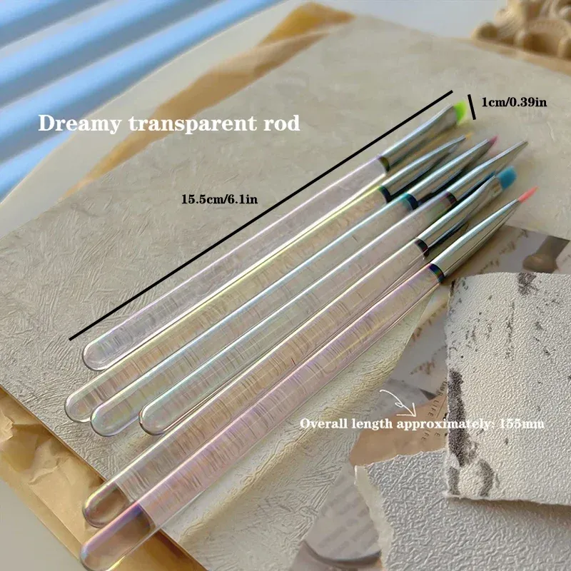 Stylo Nail Art Aurora à pointe transparente pour dessin et pose de gel UV 6