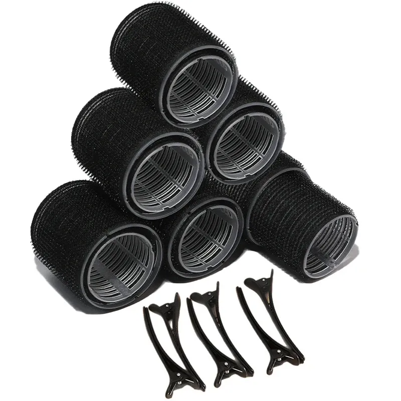 Lot de 12 bigoudis auto-agrippants sans chaleur avec crochet, pour salon de coiffure 6