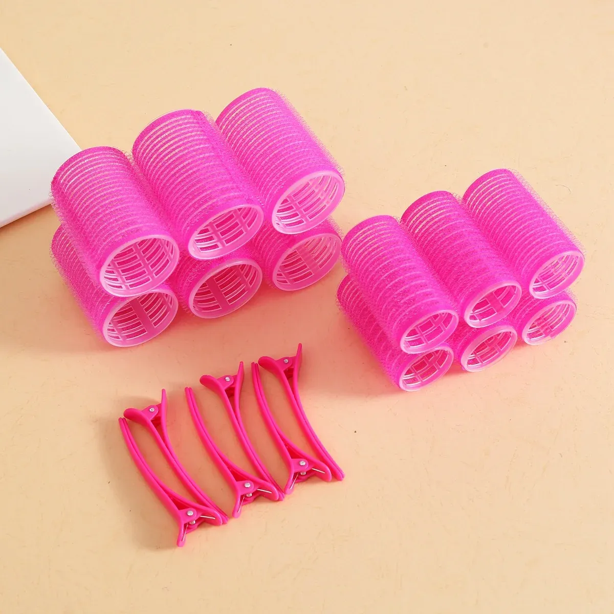 Lot de 12 bigoudis auto-agrippants sans chaleur avec crochet, pour salon de coiffure 8
