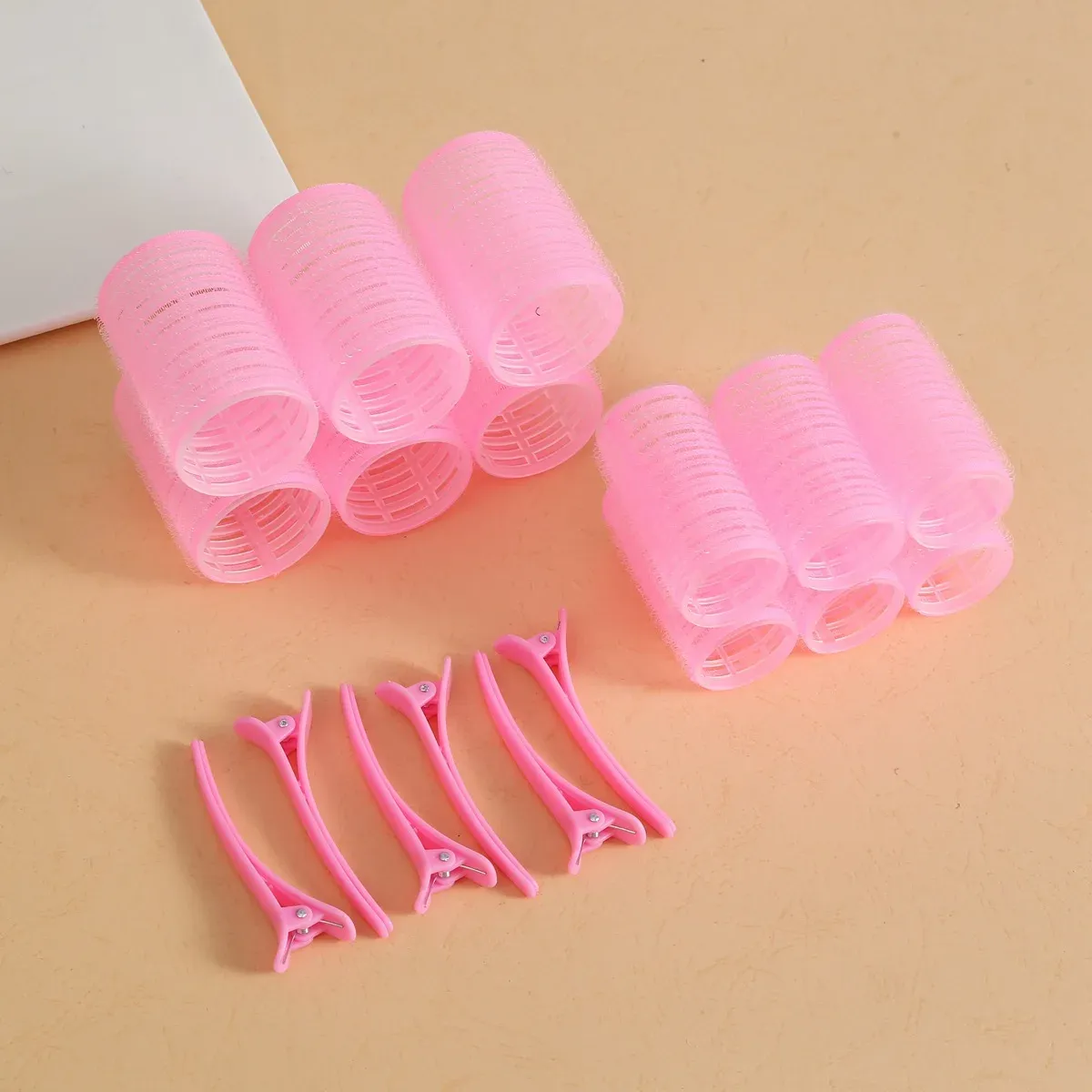 Lot de 12 bigoudis auto-agrippants sans chaleur avec crochet, pour salon de coiffure 9