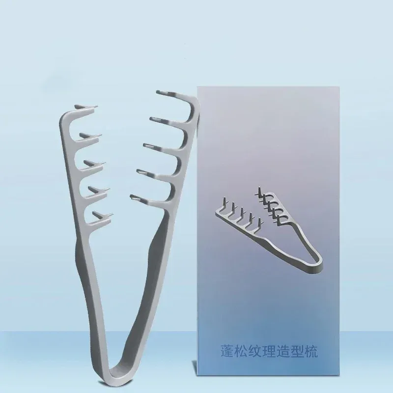Peigne démêlant à dents larges en plastique, brosse volumisante à texture moelleuse 4
