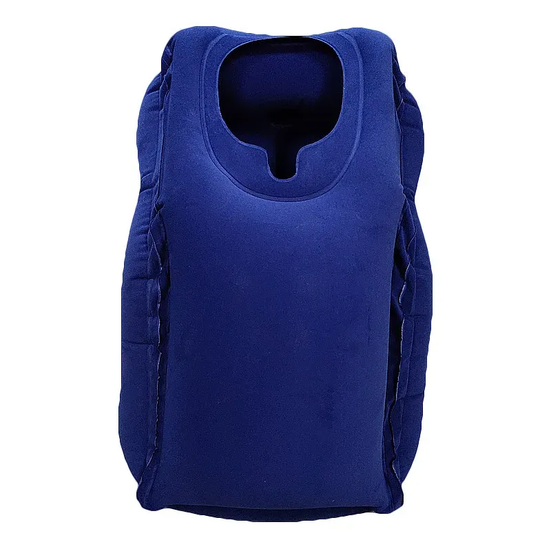 Oreiller de voyage gonflable avec support pour la nuque et la tête, idéal pour les longs trajets en avion, en voiture, au bureau ou pour une sieste 9