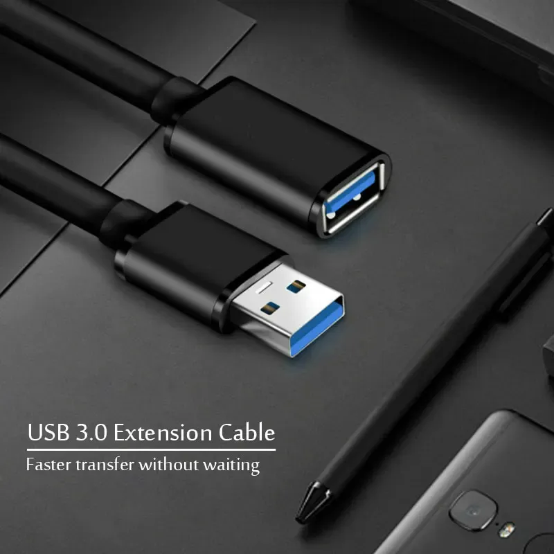 Câble d'extension USB 3.0 mâle à femelle, vue générale