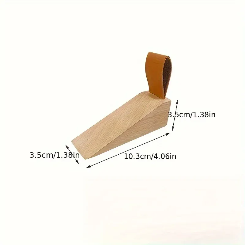Butoir de porte en bois renforcé à lame inférieure antidérapante, à installer sous la porte, pour usage domestique ou au bureau (1 pièce) 3