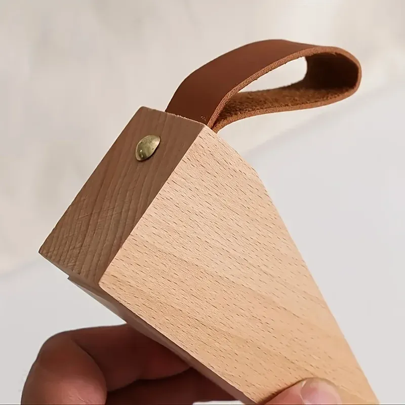 Butoir de porte en bois renforcé à lame inférieure antidérapante, à installer sous la porte, pour usage domestique ou au bureau (1 pièce) 6