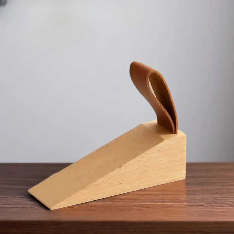 Butoir de porte en bois renforcé à lame inférieure antidérapante, à installer sous la porte, pour usage domestique ou au bureau (1 pièce) 7