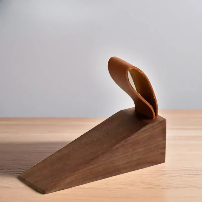 Butoir de porte en bois renforcé à lame inférieure antidérapante, à installer sous la porte, pour usage domestique ou au bureau (1 pièce) 8