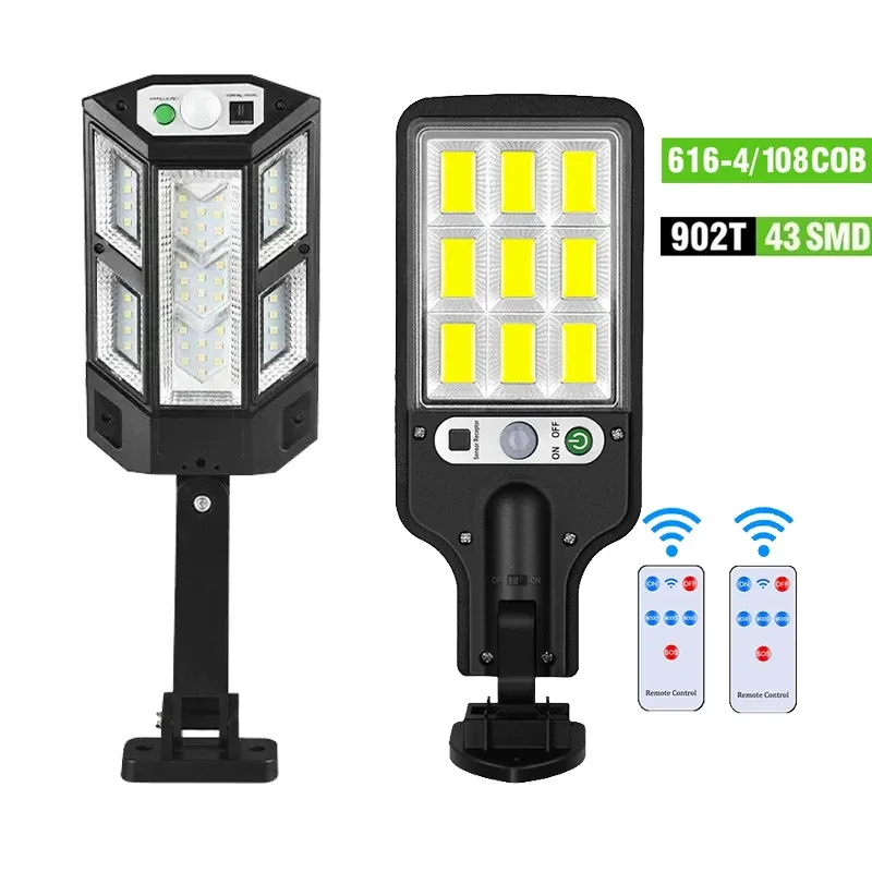 Lampe solaire LED extérieure 300000 lm avec capteur de mouvement, 4 modes d'éclairage, étanche IP65 12