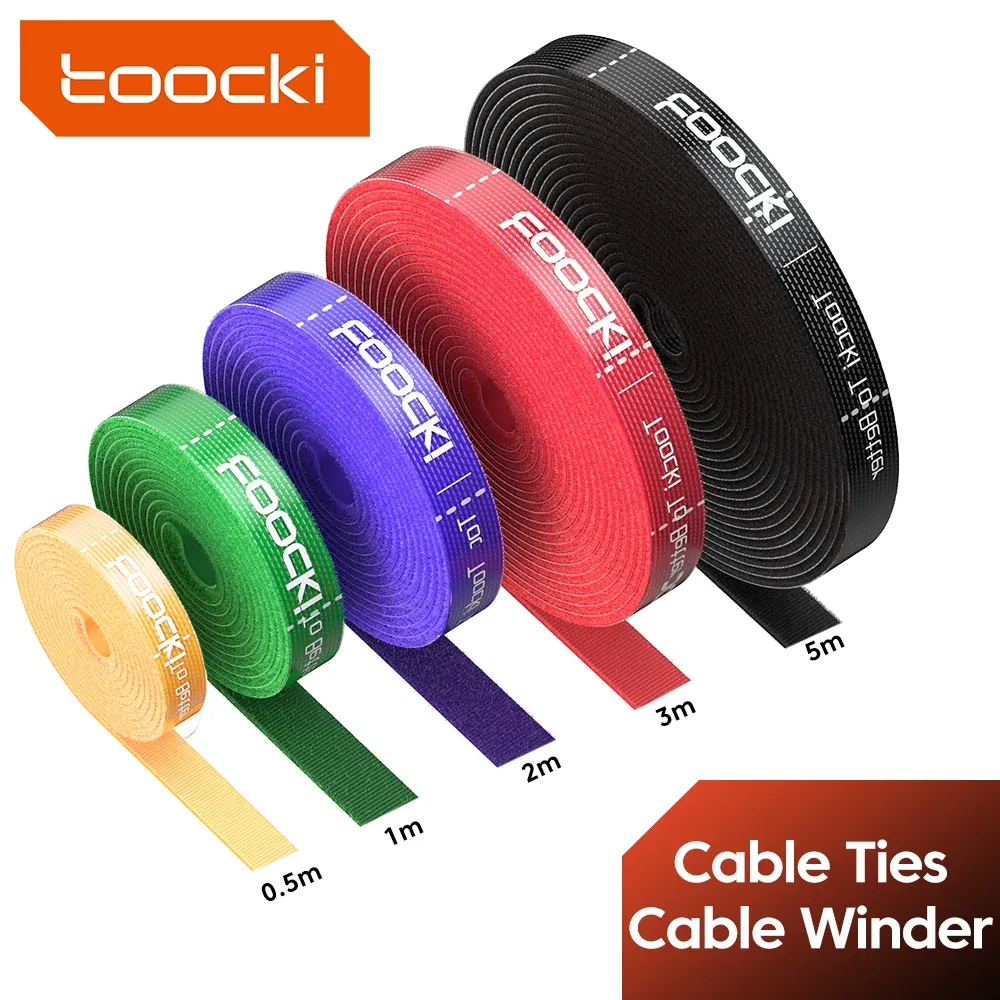 Organisateur de câbles Toocki en silicone, enrouleur et clips de gestion des câbles pour bureau