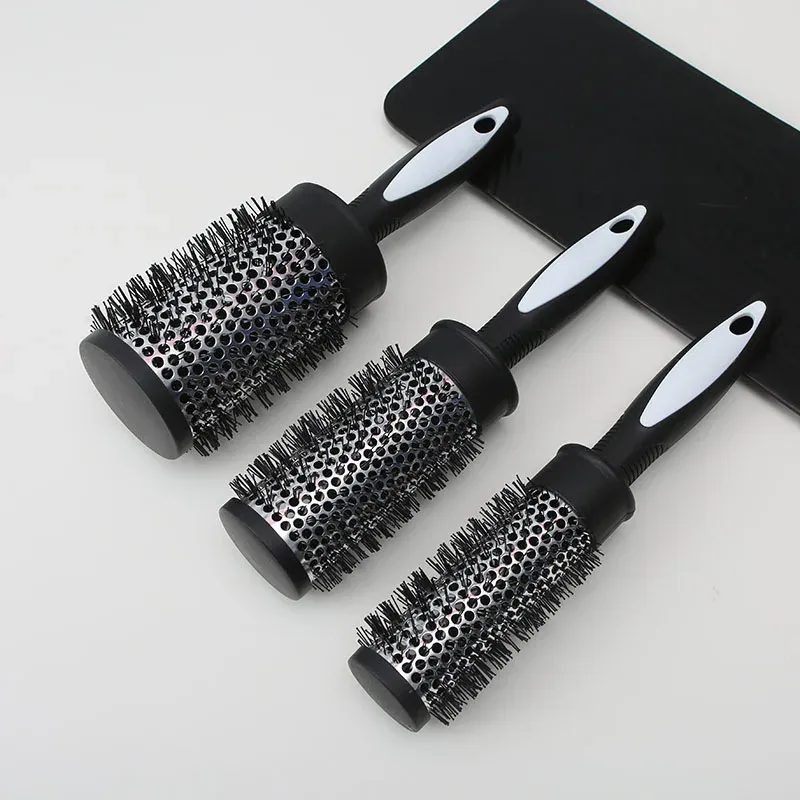 Brosse ronde soufflante en nylon à tube thermique en aluminium, pour femme et homme - Image 1