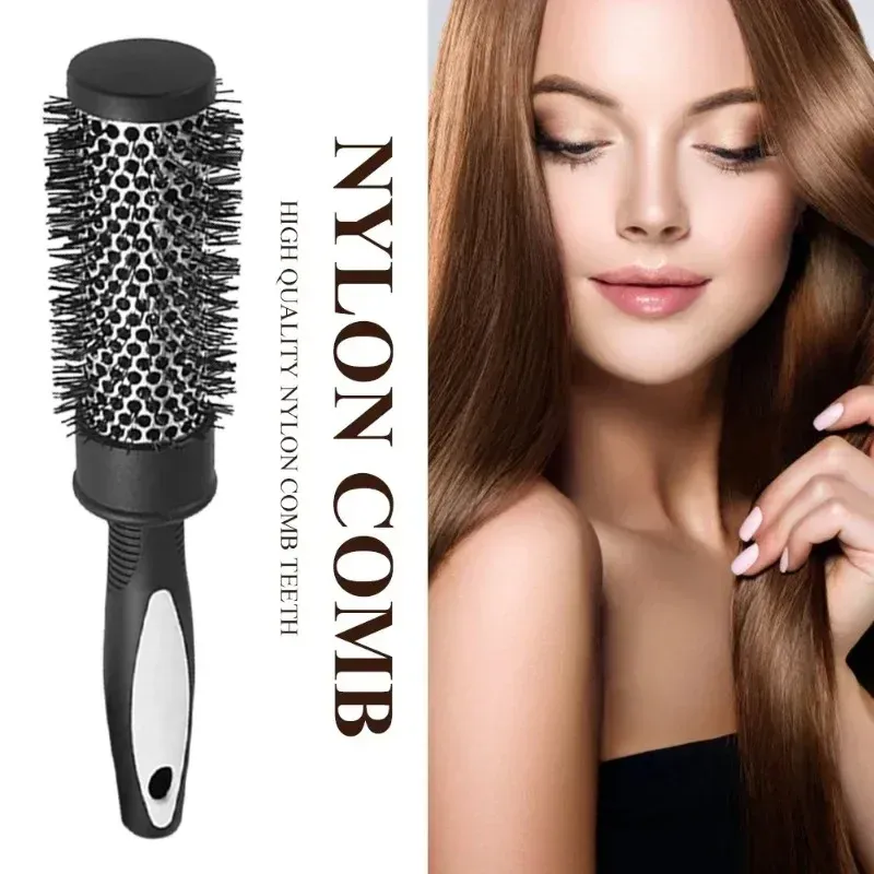 Brosse ronde soufflante en nylon à tube thermique en aluminium, pour femme et homme 2