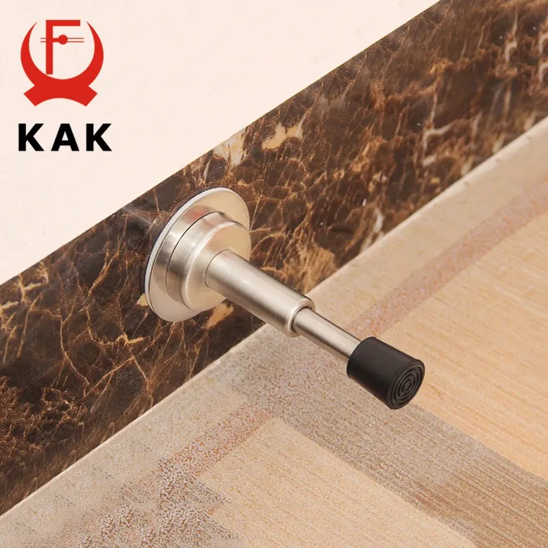 Butoir de porte en acier inoxydable sans perçage, amortisseur hydraulique, protection murale en caoutchouc 1