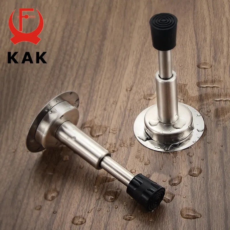 Butoir de porte en acier inoxydable sans perçage, amortisseur hydraulique, protection murale en caoutchouc 5
