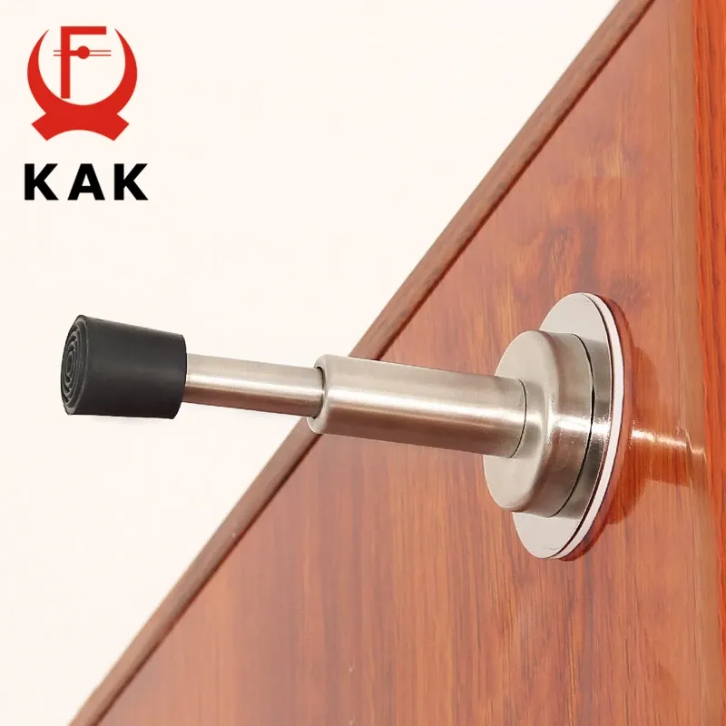 Butoir de porte en acier inoxydable sans perçage, amortisseur hydraulique, protection murale en caoutchouc 6