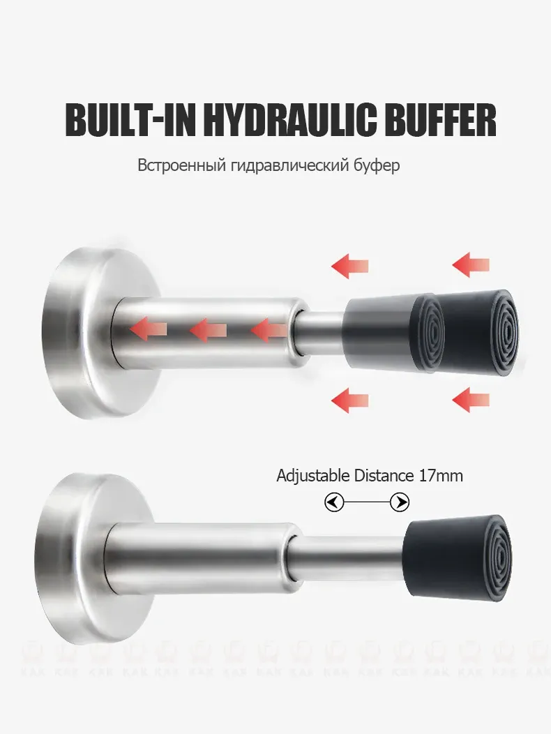 Finition en acier inoxydable du butoir de porte