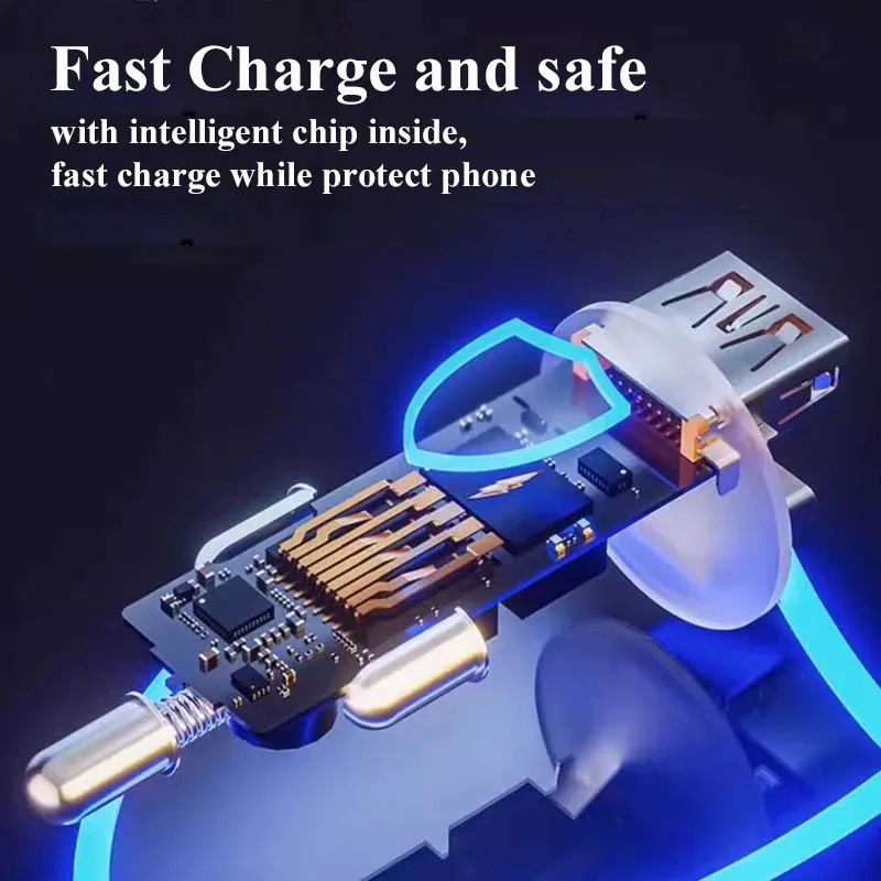 Chargeur de voiture USB en métal EDEBA avec câble Type-C, adaptateur 12V 2-en-1 à charge ultra rapide pour iPhone, Samsung, Huawei, VIVO et OPPO 5