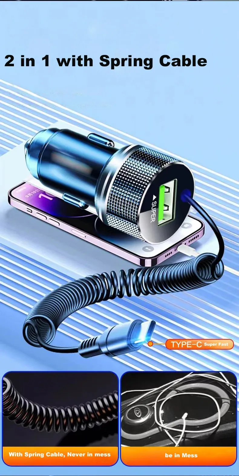 Chargeur de voiture EDEBA, caractéristiques principales