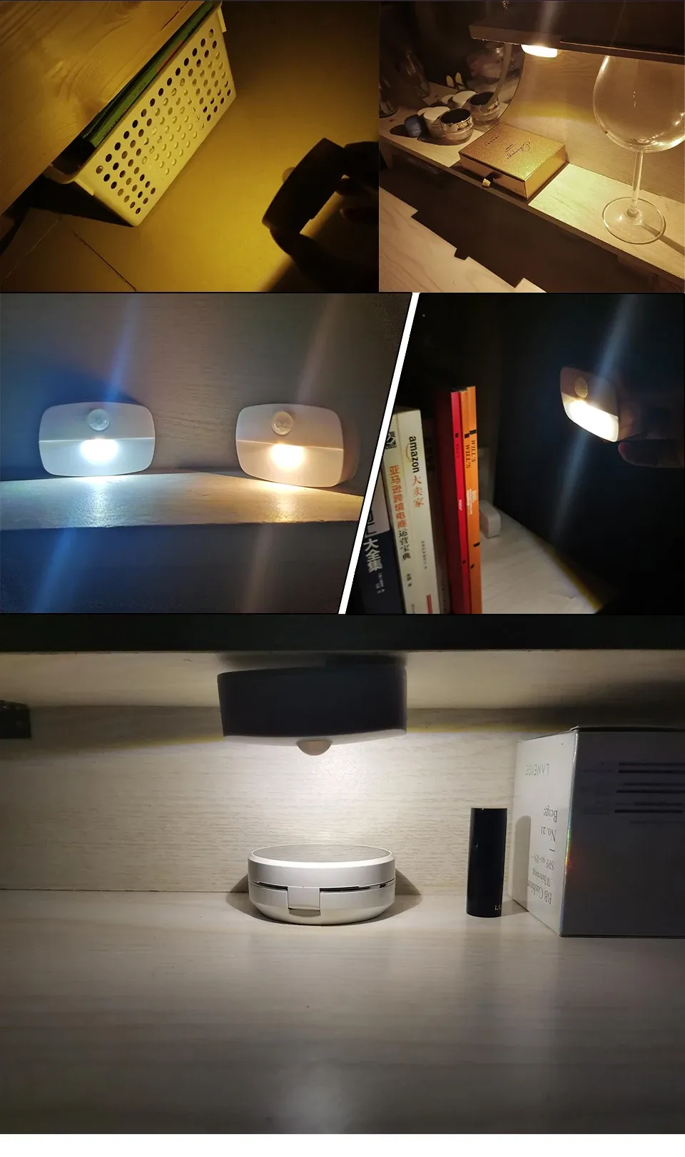 Veilleuse LED à détecteur de mouvement, éclairage d'une salle de bain