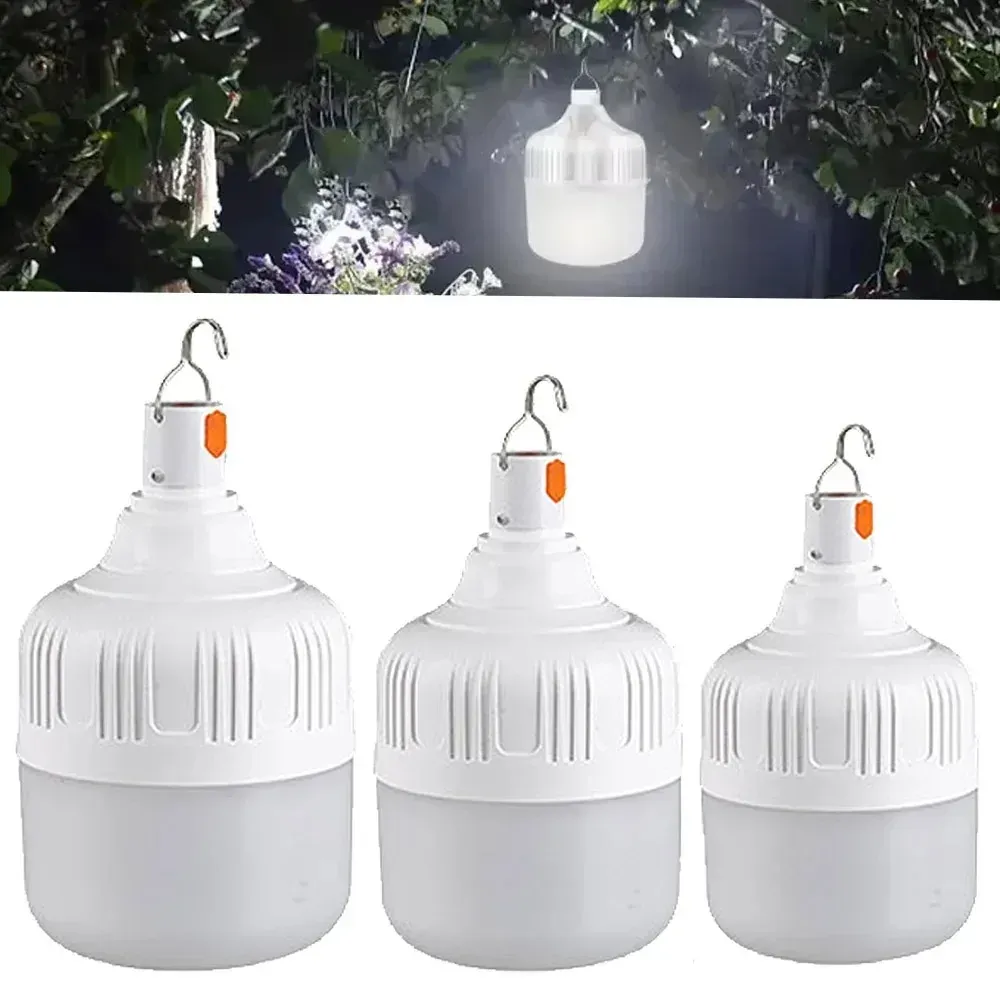 Lampe LED rechargeable USB pour camping, étanche et économe en énergie, à suspendre sous tente 1