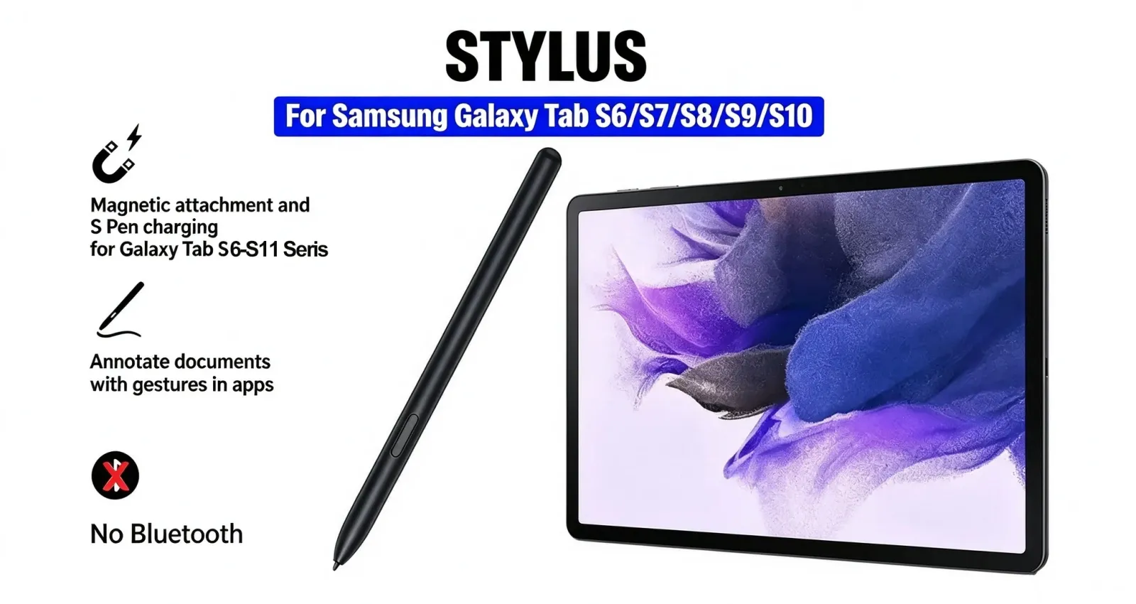 Stylet tactile TABLIKE pour Samsung Galaxy et tablettes Tab