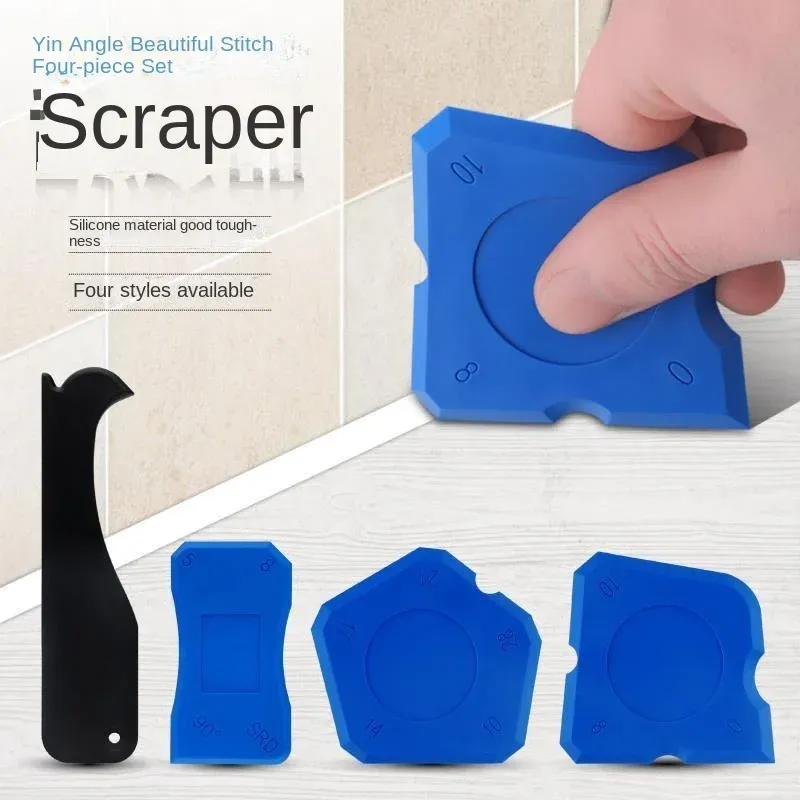 Ensemble de 4 outils de calfeutrage en silicone – Polyvalent, facile à nettoyer et professionnel pour l'application de produits d'étanchéité 2