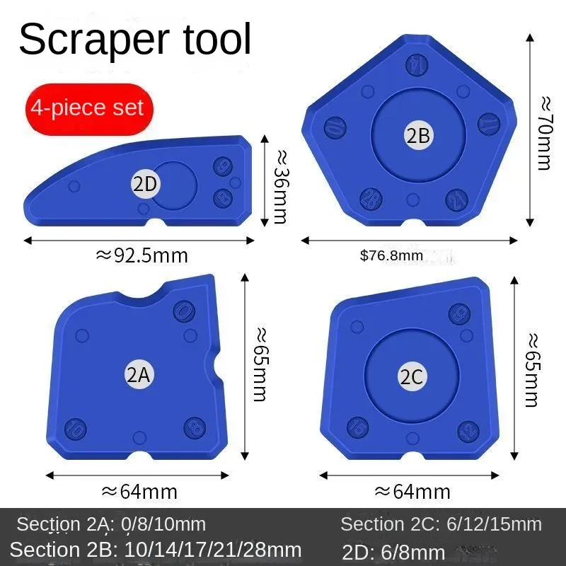 Ensemble de 4 outils de calfeutrage en silicone – Polyvalent, facile à nettoyer et professionnel pour l'application de produits d'étanchéité 5