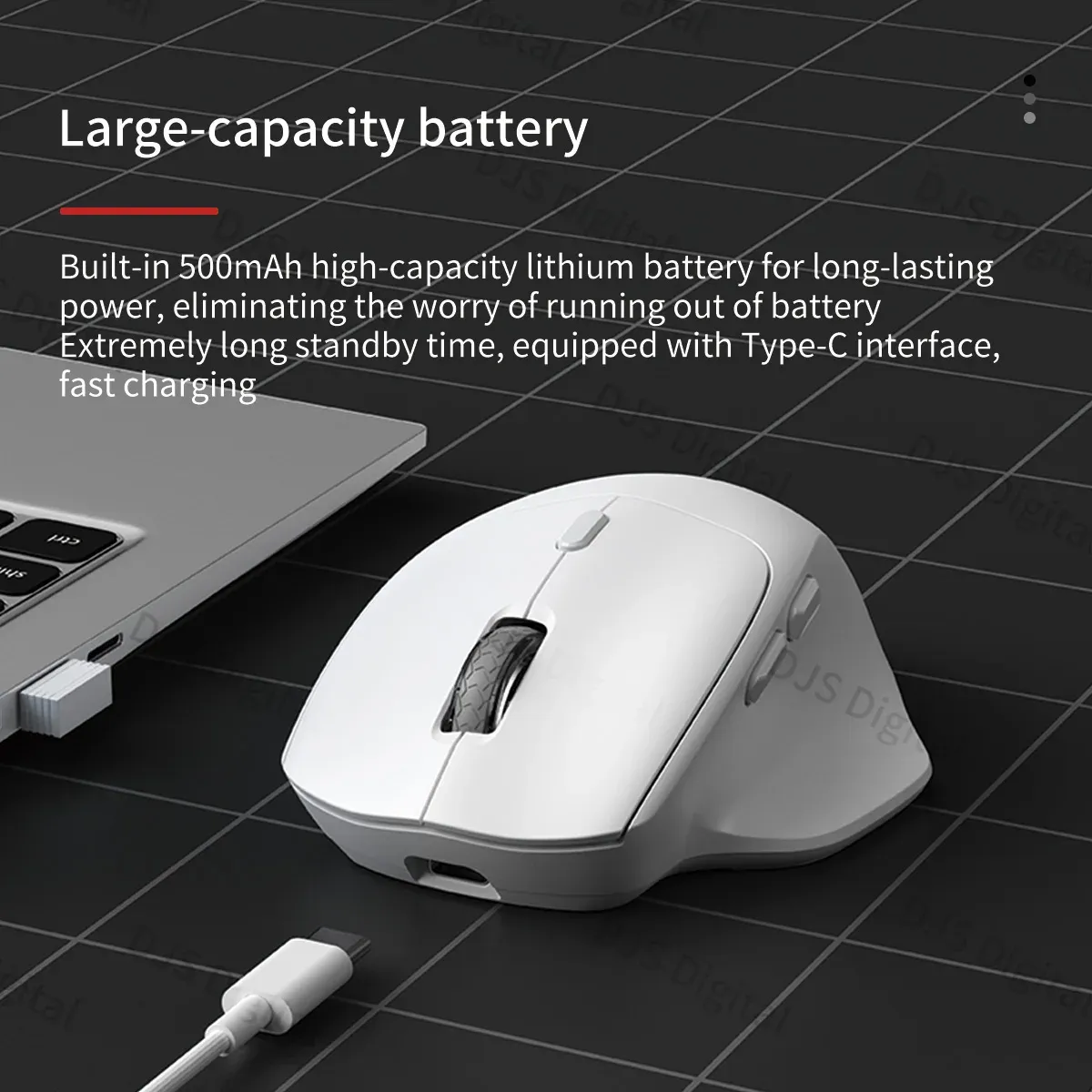 Souris ergonomique sans fil Lenovo rechargeable, double mode Bluetooth / 2,4 GHz, longue autonomie, pour le bureau et le jeu 6
