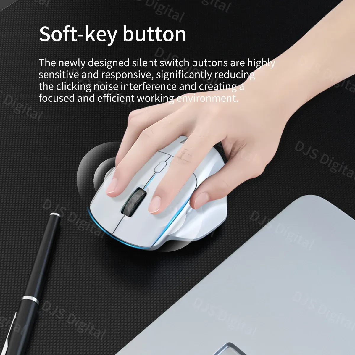 Souris ergonomique sans fil Lenovo, finitions