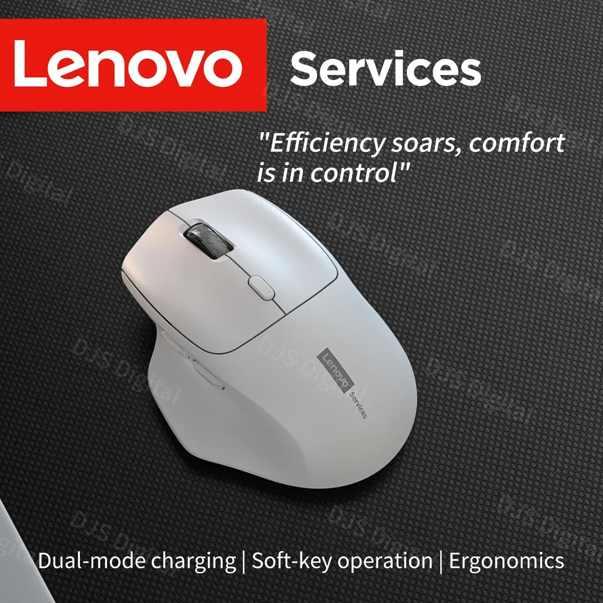 Souris ergonomique sans fil Lenovo, vue d'ensemble