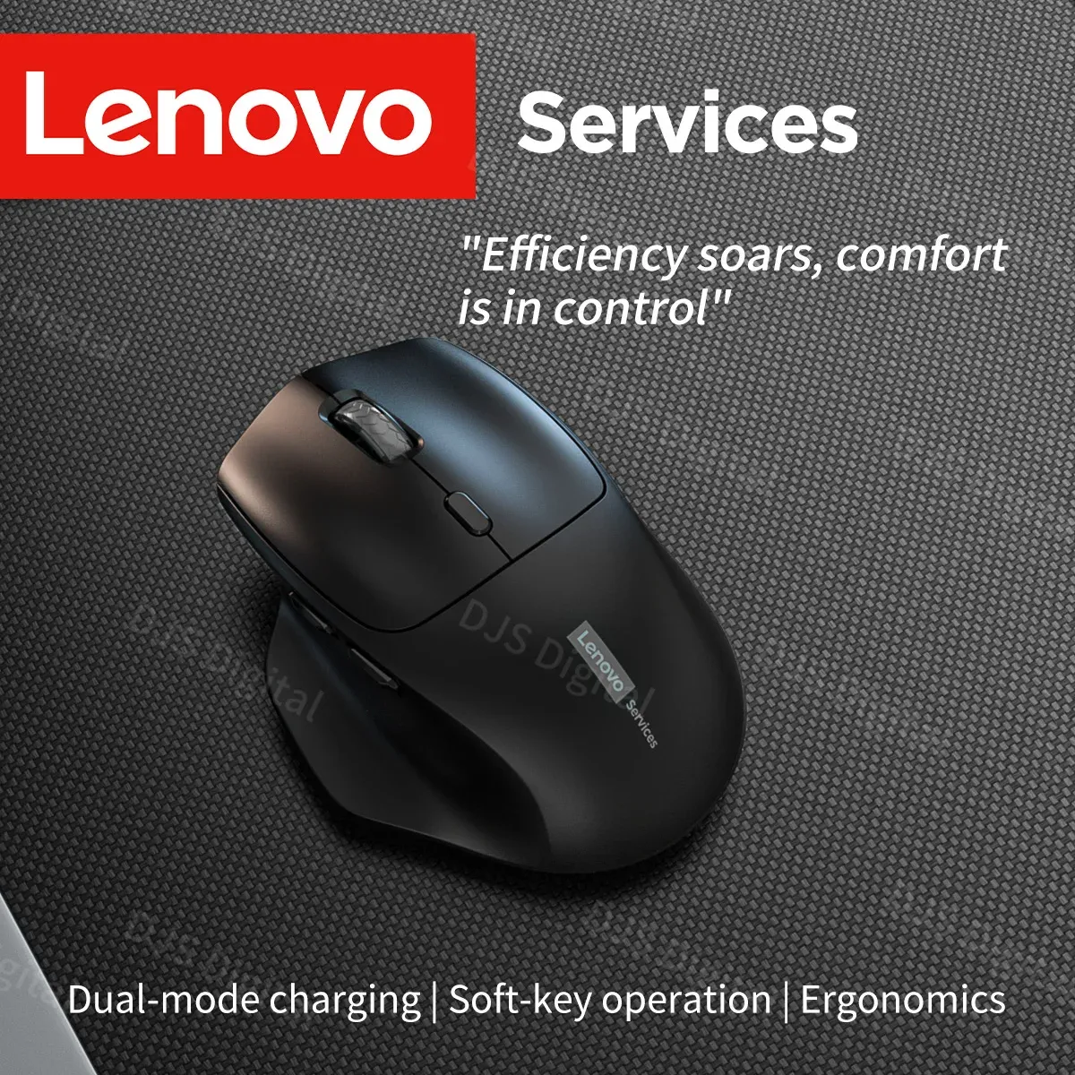 Souris ergonomique sans fil Lenovo, détail du design