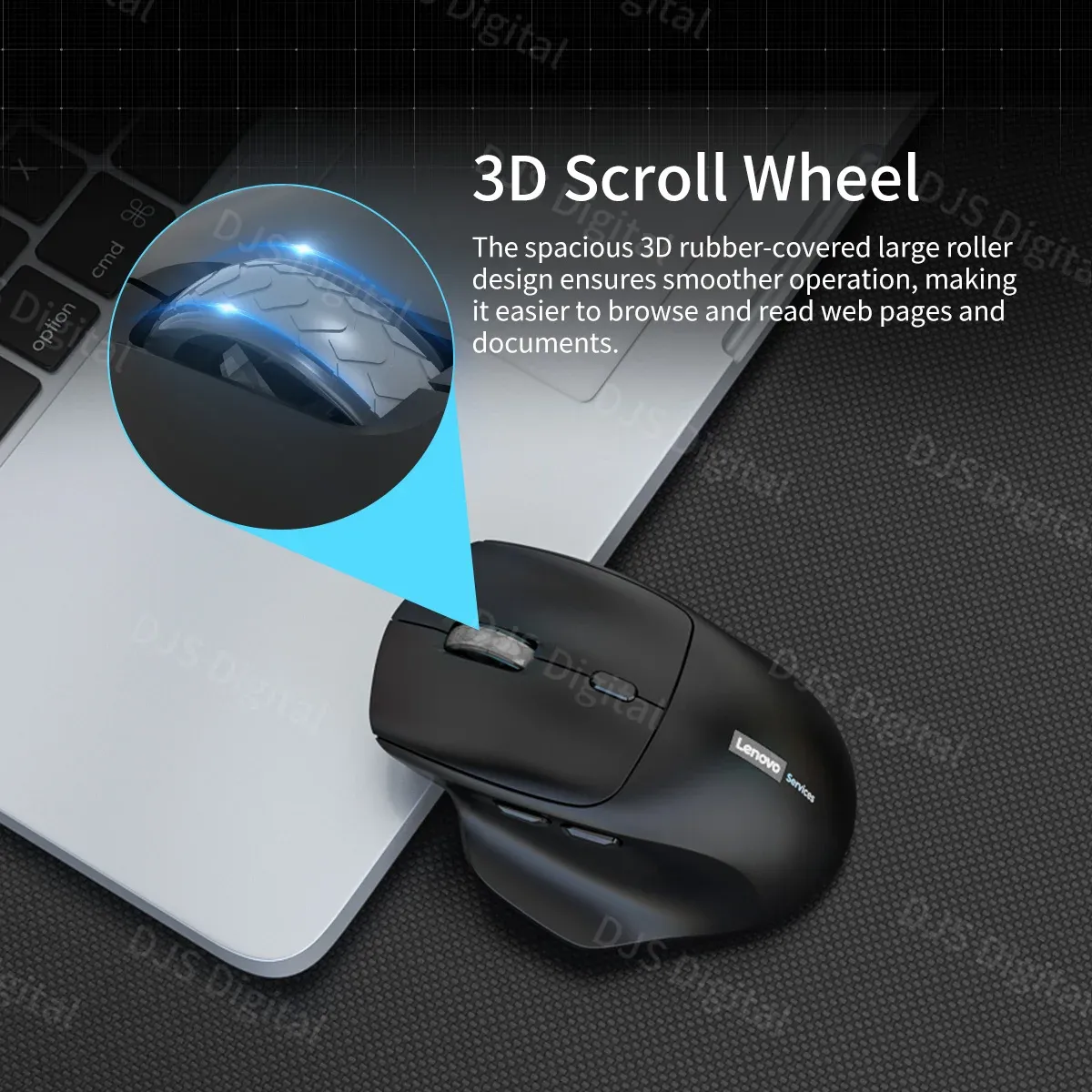 Souris ergonomique sans fil Lenovo, confort de la main