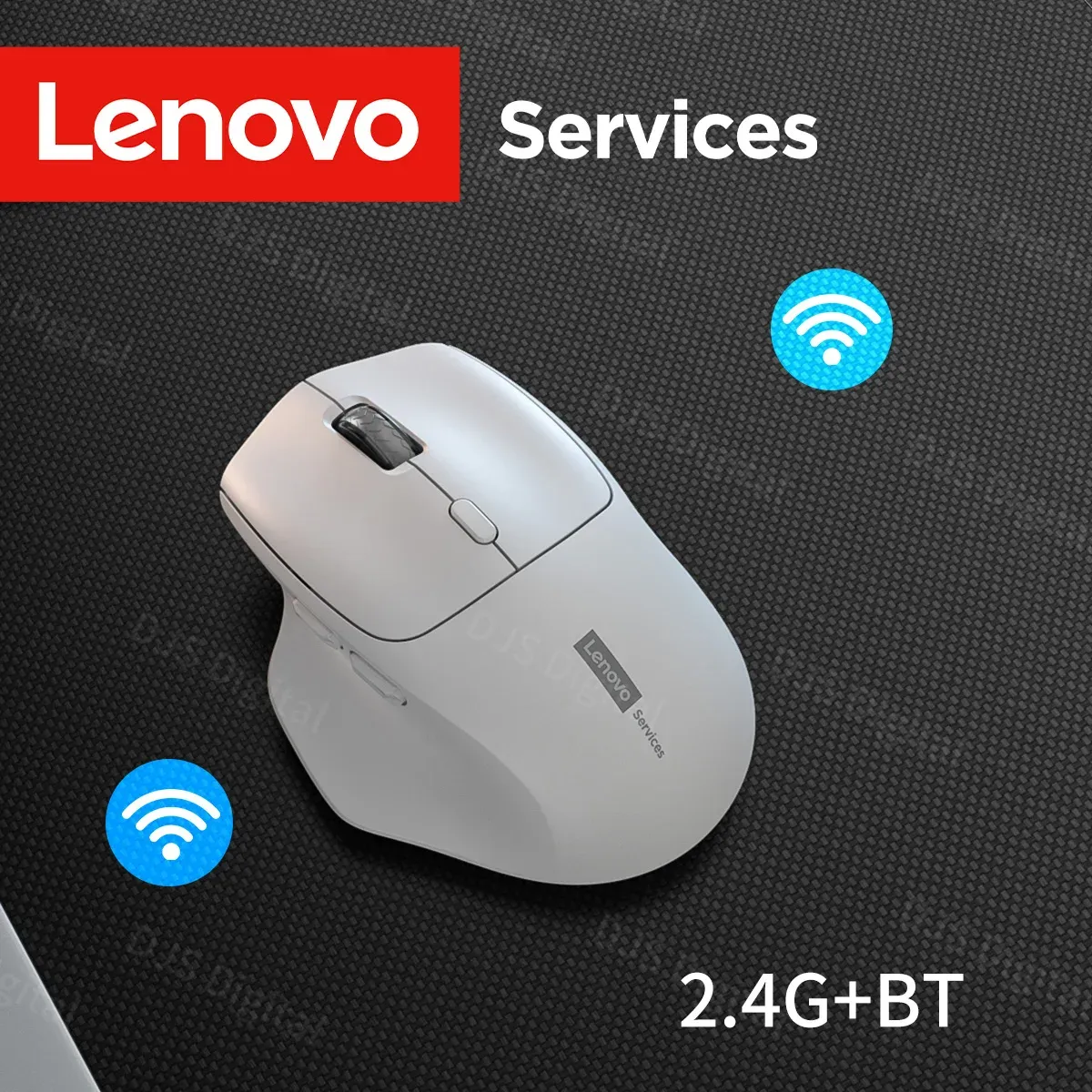 Souris ergonomique sans fil Lenovo rechargeable, double mode Bluetooth / 2,4 GHz, longue autonomie, pour le bureau et le jeu 9