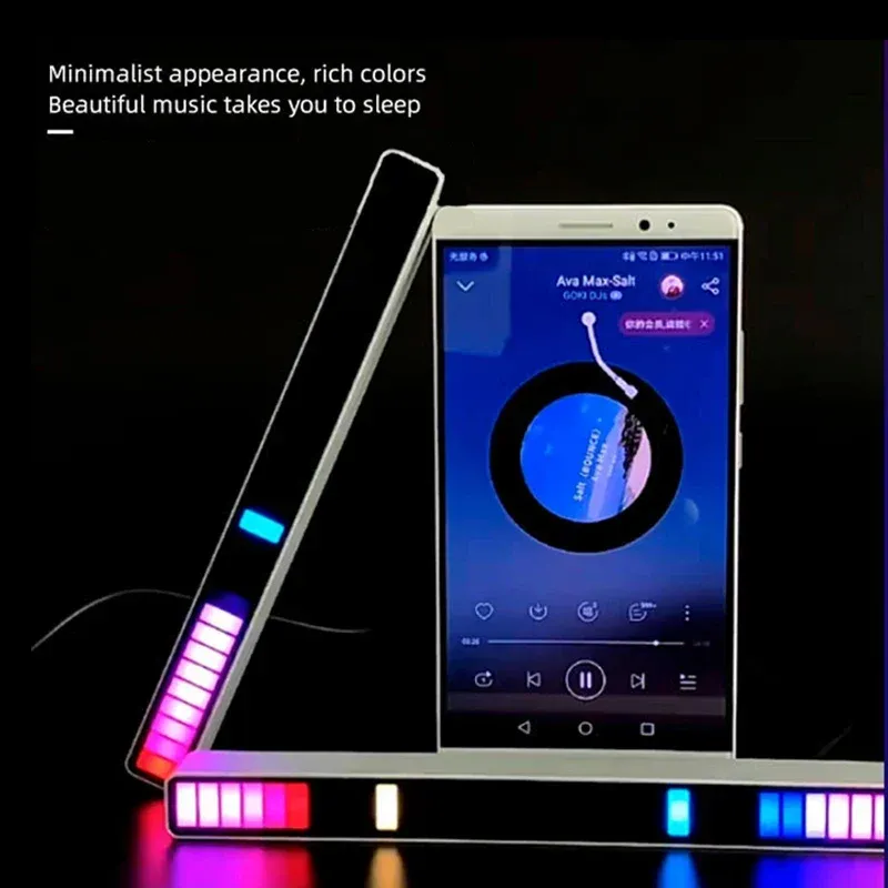 Bande lumineuse LED RGB à synchronisation musicale pour bar, voiture, salon et téléviseur 5