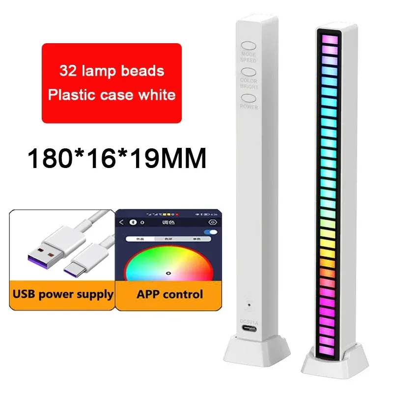 Bande lumineuse LED RGB à synchronisation musicale pour bar, voiture, salon et téléviseur 12