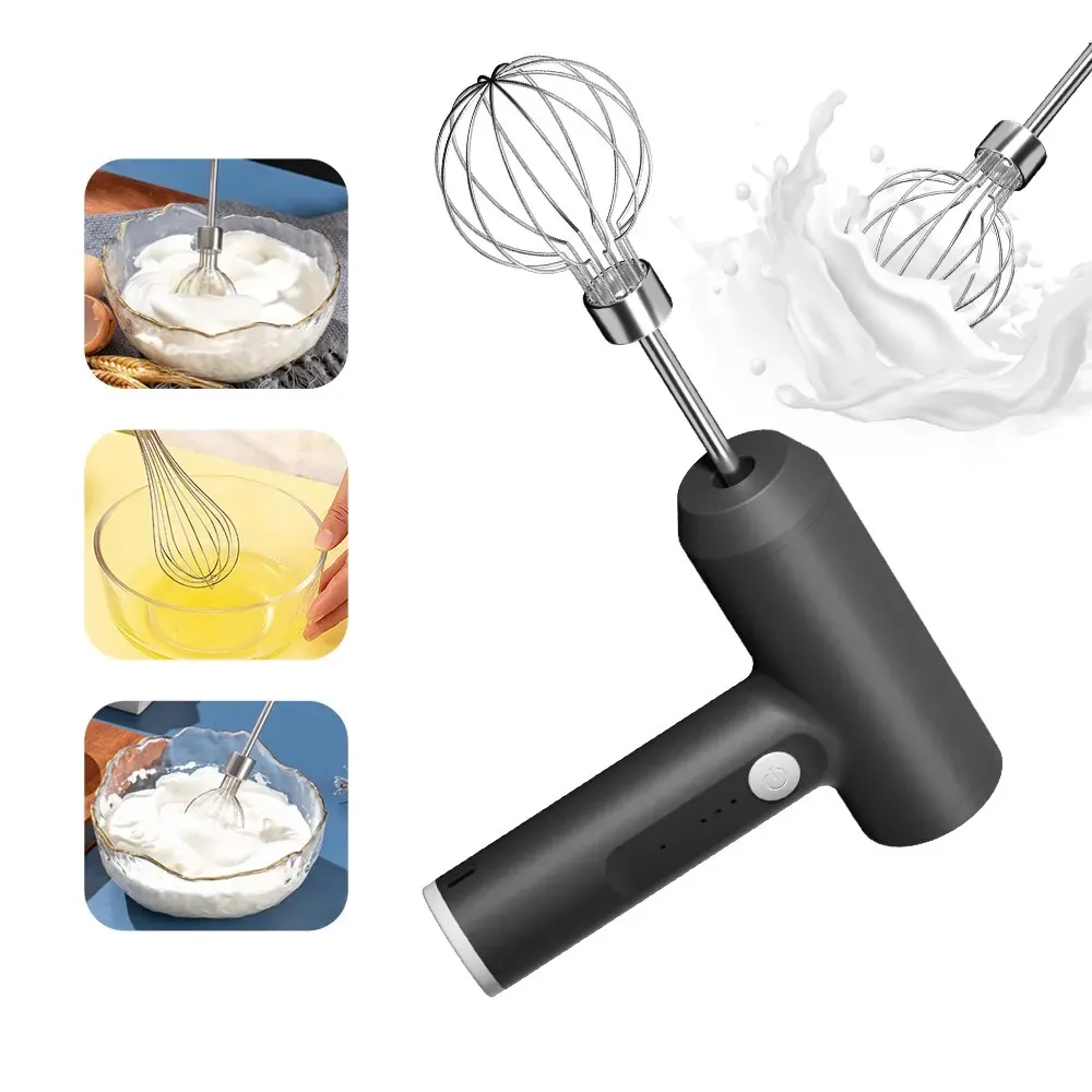 Batteur à œufs électrique sans fil et portable, 3 vitesses, pour pâte à gâteau et crème - Image 1