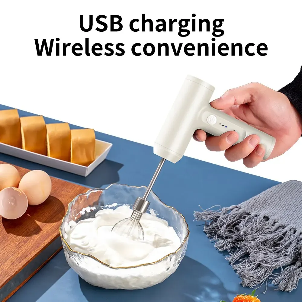 Batteur à œufs électrique sans fil et portable, 3 vitesses, pour pâte à gâteau et crème 3