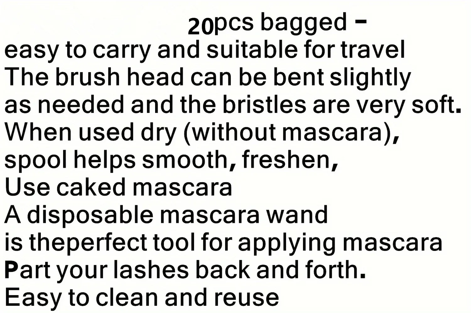 Ensemble de 20 pinceaux pour cils et sourcils