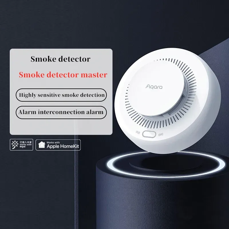 Détecteur de fumée intelligent Aqara, capteur Zigbee 3.0 avec alarme incendie et alerte sonore, compatible Xiaomi Mi Home et HomeKit 3