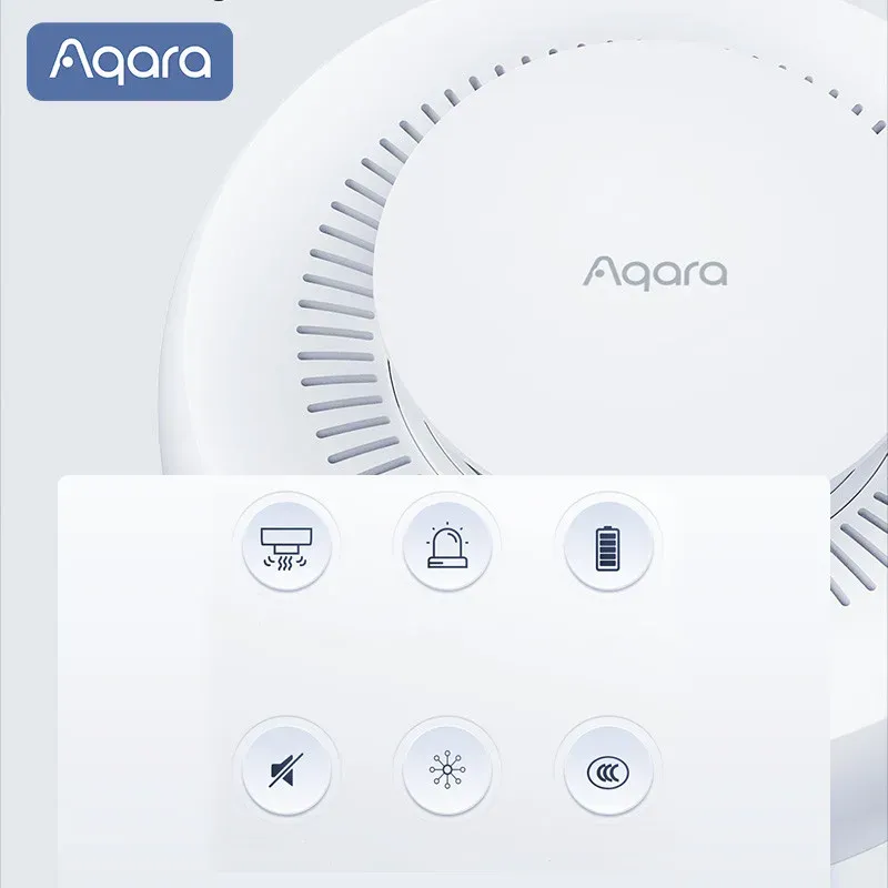 Détecteur de fumée intelligent Aqara, capteur Zigbee 3.0 avec alarme incendie et alerte sonore, compatible Xiaomi Mi Home et HomeKit 5